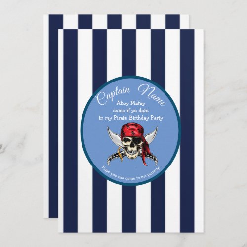 Nautical Pirate Legend Jolly Rodger Invitation