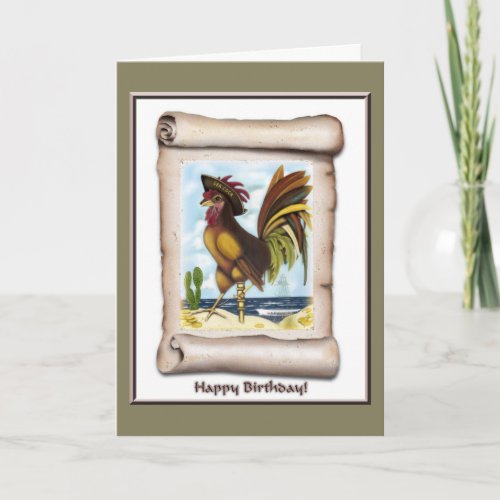 Nautical pirate on island card