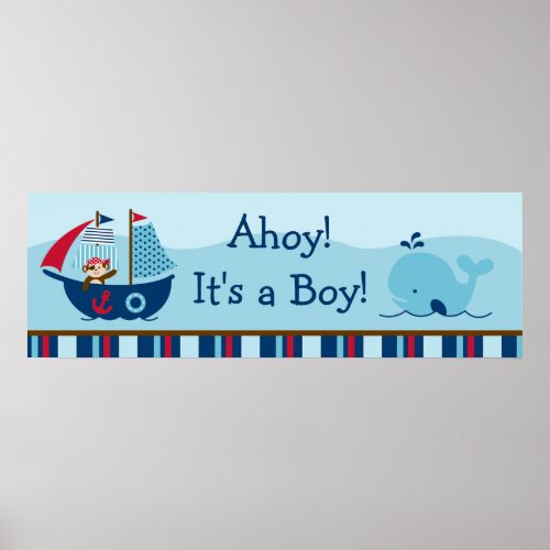 Nautical Pirate Personalized Banner Poster