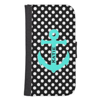 Nautical Polka Dot Samsung Galaxy S4 Wallet Case