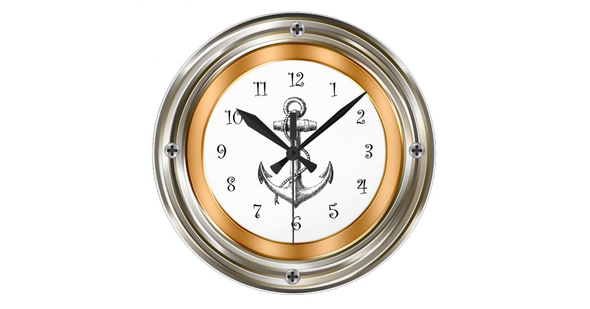 Nautical Porthole Design Wall Clocks Zazzle