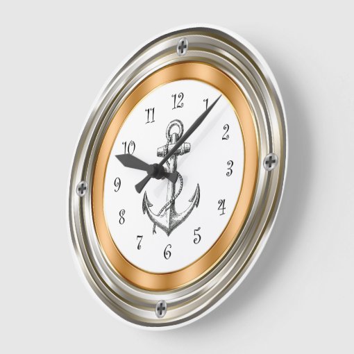 Nautical Porthole Design Wall Clocks Zazzle