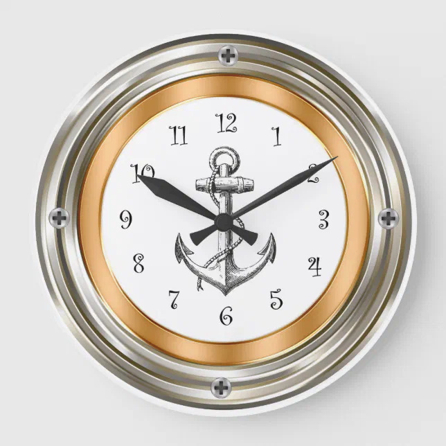 Nautical Porthole Design Wall Clocks Zazzle