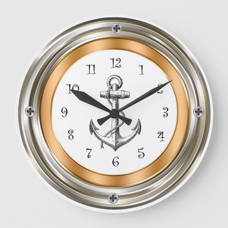 Nautical Porthole Design Wall Clocks Zazzle