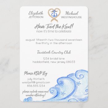 Nautical Post Wedding Party Invitation by PetitePaperie at Zazzle
