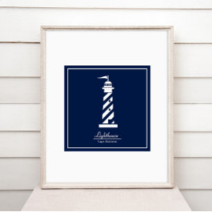 Nautical Poster with Lighthouse - Customize Text