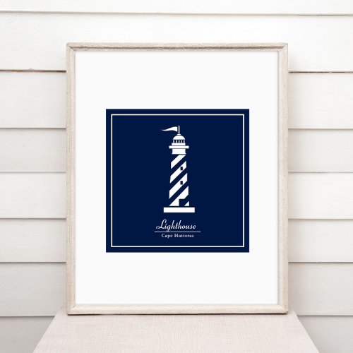 Nautical Poster with Lighthouse _ Customize Text