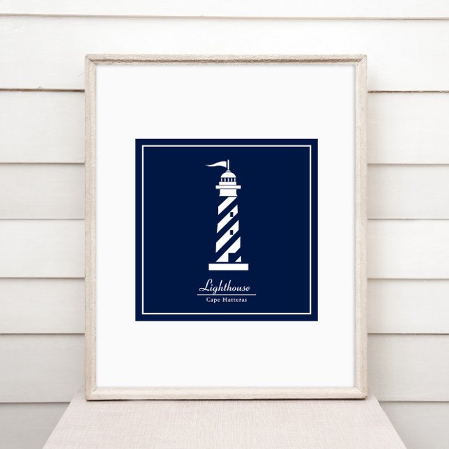 Nautical Poster with Lighthouse - Customize Text (Creator Uploaded)