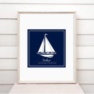 Nautical Poster with Sailboat - Customize Text