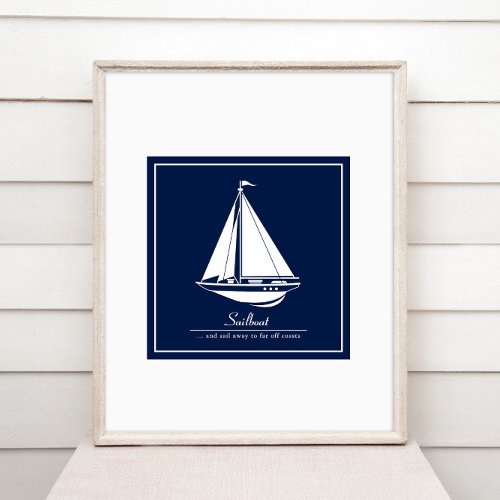 Nautical Poster with Sailboat _ Customize Text