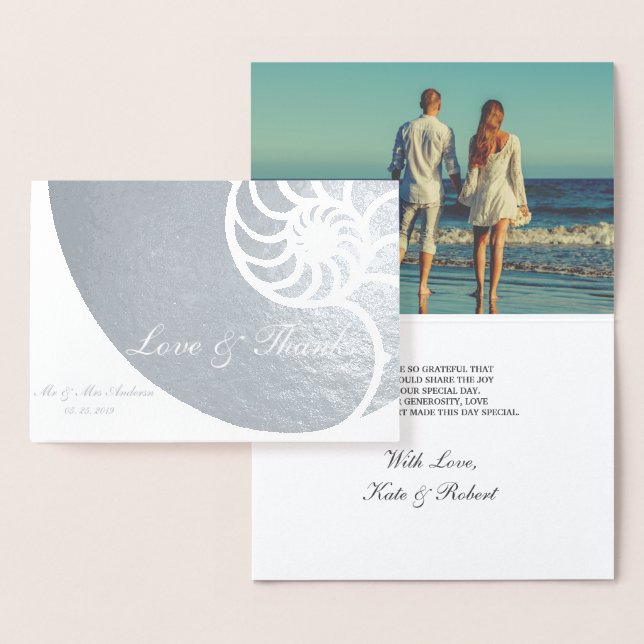 Nautical Preppy⎥ Photo Thank You Foil Card (Display)