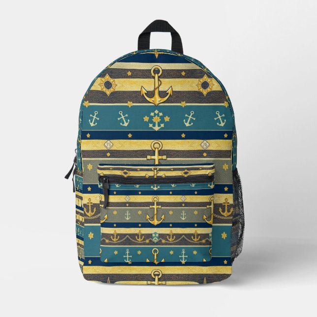 Nautical Print Cut Sew Bag (Front)