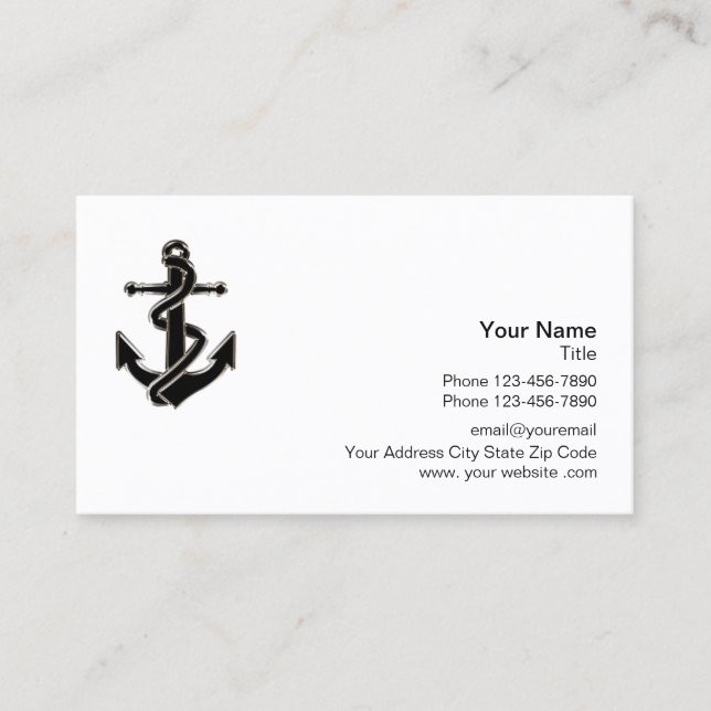 Nautical Professional Logo Template Business Card (Front)