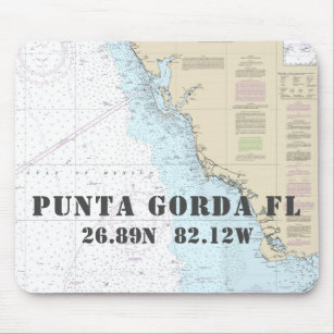 Nautical Punta Gorda Florida Latitude Longitude Mouse Pad