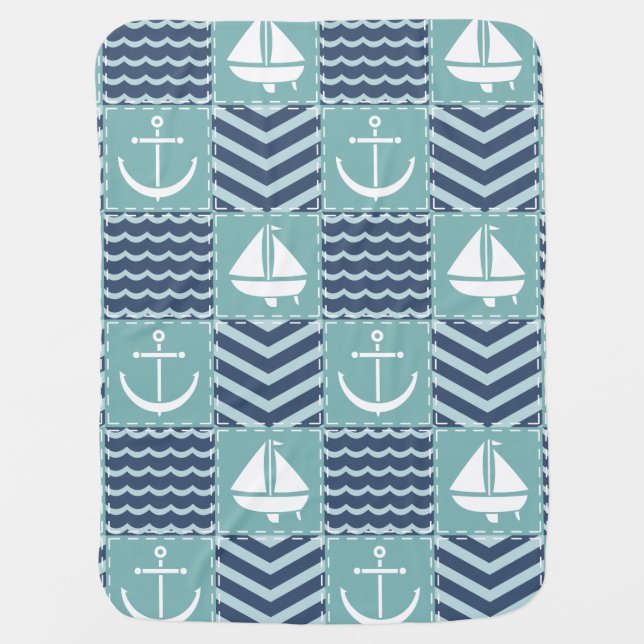Nautical Quilt Baby Blanket (Front)