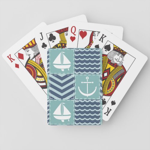 Nautical Quilt Classic Playing Cards