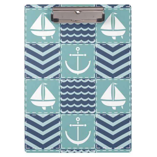 Nautical Quilt Clipboard (Front)