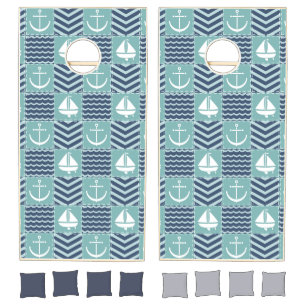 Nautical Quilt Cornhole Set