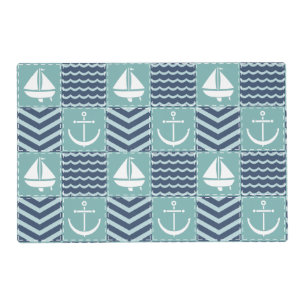 Nautical Quilt Laminated Place Mat