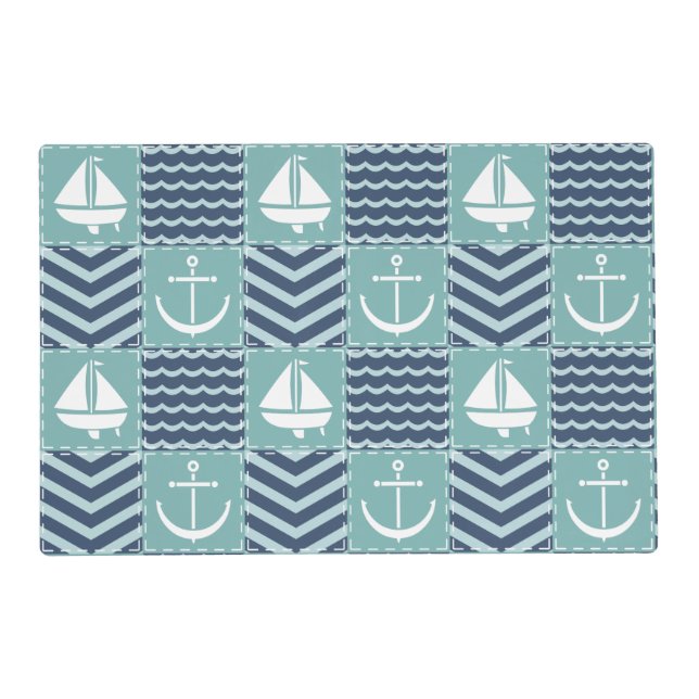 Nautical Quilt Laminated Place Mat (Front)