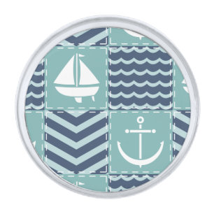 Nautical Quilt Lapel Pin