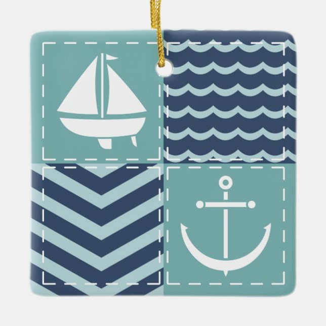 Nautical Quilt Ornament (Front)