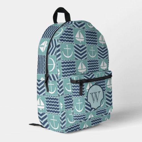 Nautical Quilt Printed Backpack