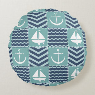 Nautical Quilt Round Pillow
