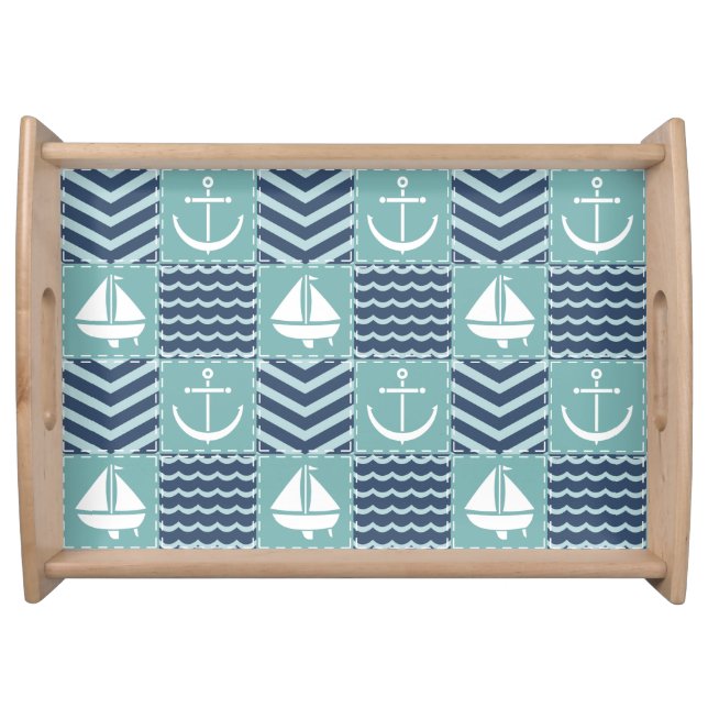 Nautical Quilt Serving Tray (Front)
