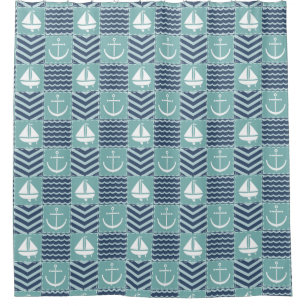 Nautical Quilt Shower Curtain