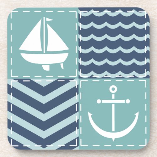 Nautical Quilt Square Coaster