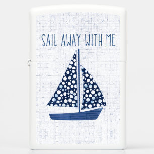 Nautical Quote   Sail Away With Me Zippo Lighter