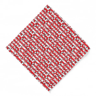 Nautical Red and White Beach Lifebelts Lifeguard Bandana