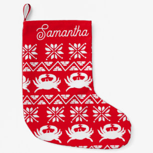 Nautical Red Crab Small Christmas Stocking