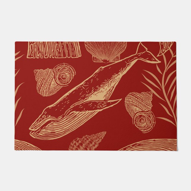 Nautical Red Doormat (Front)