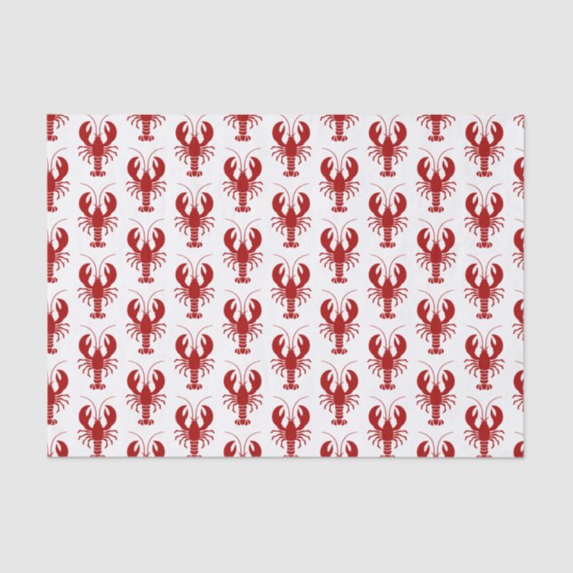 Nautical Red Lobster Marine Theme Tissue Paper (Front)