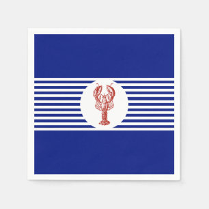 Nautical Red Lobster & Stripes Napkins