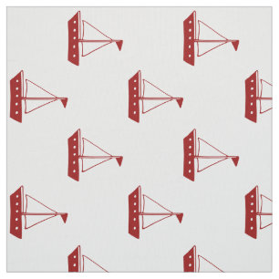 Nautical Red Sailboats on White Fabric