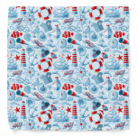 Nautical Red White And Blue Pattern Bandana