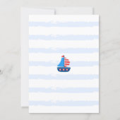 Nautical Red, White & Blue Baby Shower Invitation (Back)