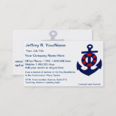 Nautical Red White Blue Business Card (Front/Back)