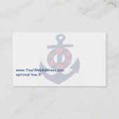 Nautical Red White Blue Business Card (Back)