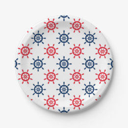 Nautical Red White Blue Fun Celebration Paper Plates