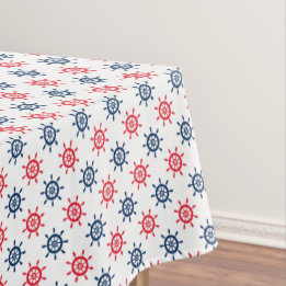 Nautical Red White Blue Fun Patriotic Celebration Tablecloth