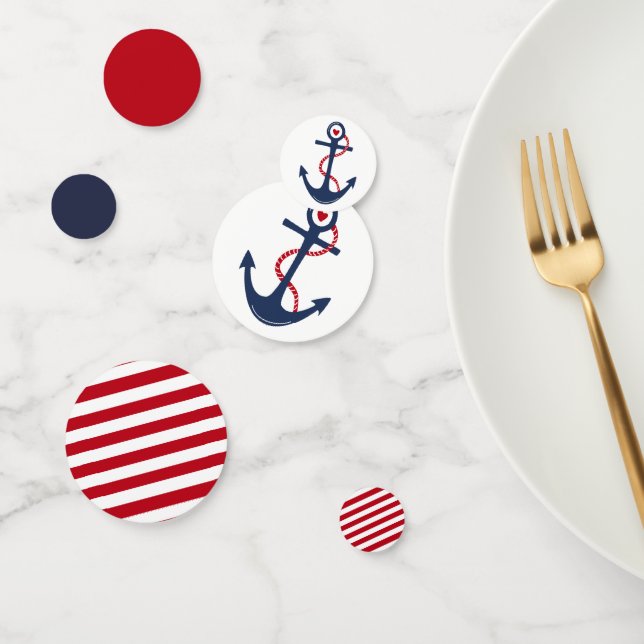 Nautical Red White Navy Baby Shower Birthday Party Confetti (Group)