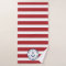 Nautical Red White Striped Anchor Personalized