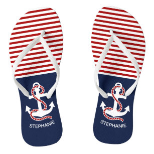 womens red white and blue sandals