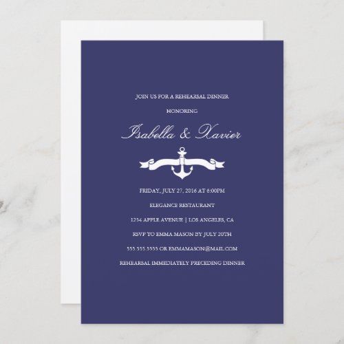 Nautical  Rehearsal Dinner Invitation