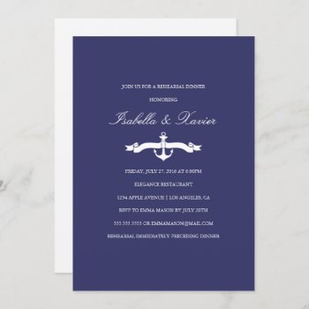 Nautical | Rehearsal Dinner Invitation by PinkMoonPaperie at Zazzle