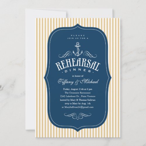 Nautical Rehearsal Dinner Invitations